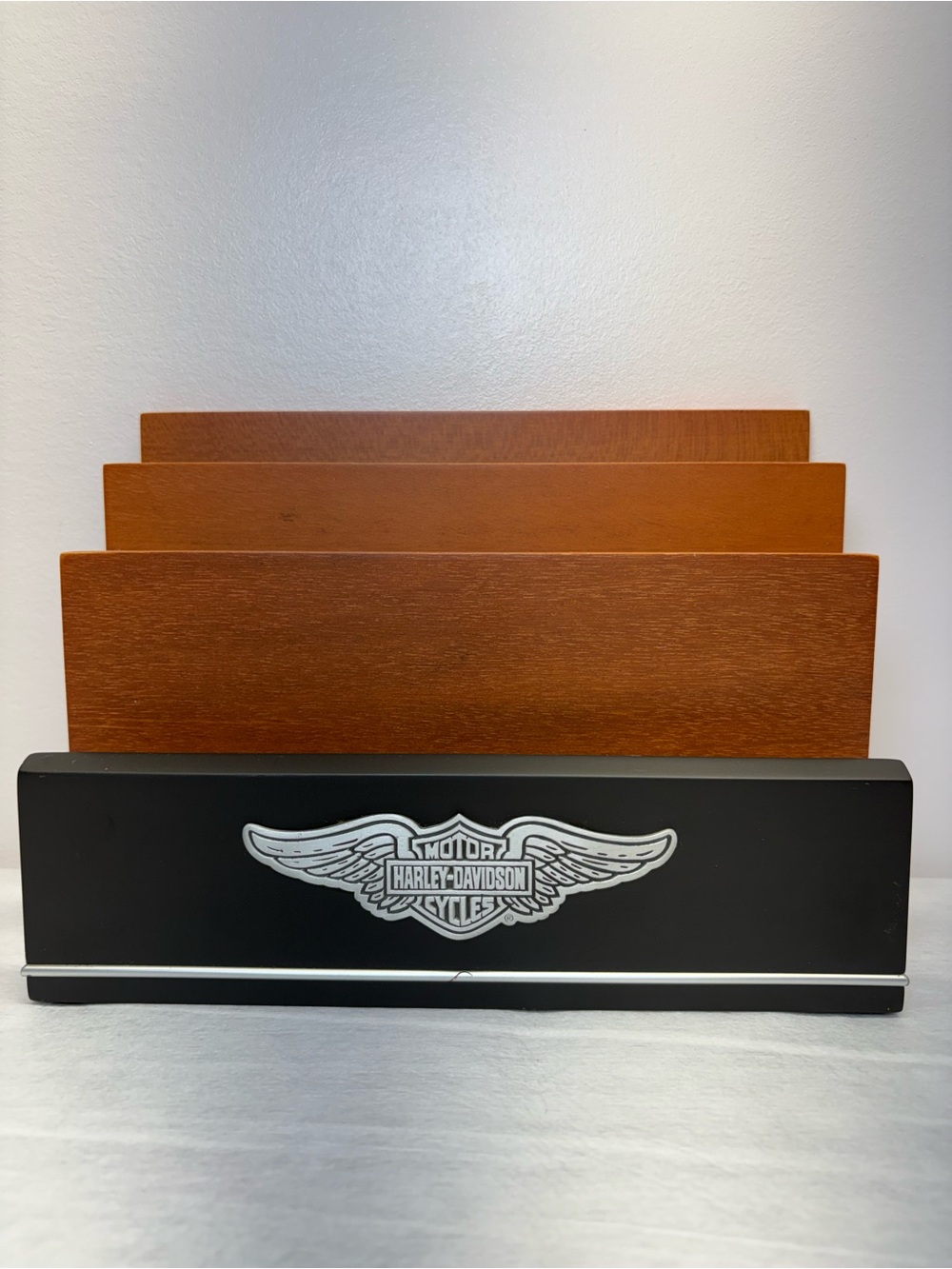 Harley-Davidson Black & Brown Tiered Desk Sorter Organizer